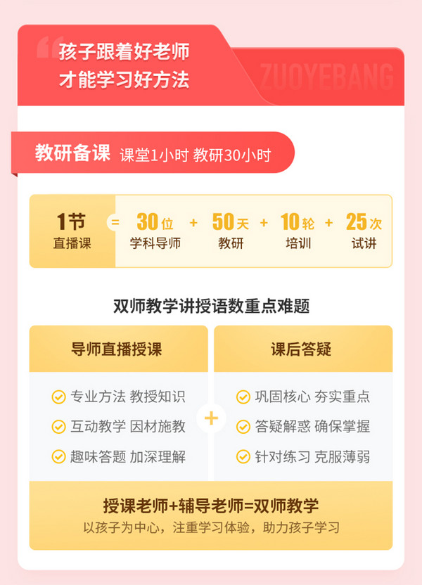 作业帮直播课 小初语数双科特训班/小学英语特训班