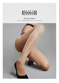 Laetitia black polka-dot tights