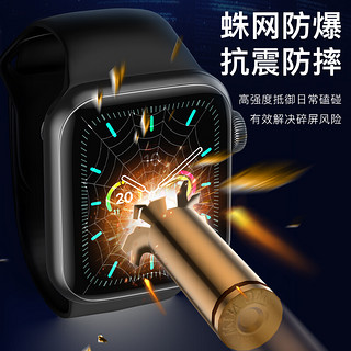 SMARTDEVIL 闪魔 apple watch4/5/se手表膜iwatch6曲面全屏覆盖软膜贴膜 曲面全屏软膜2片装