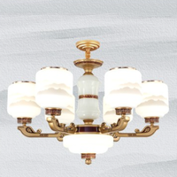 帛瑞科 8888-6 新中式6头吊灯 电镀古铜色