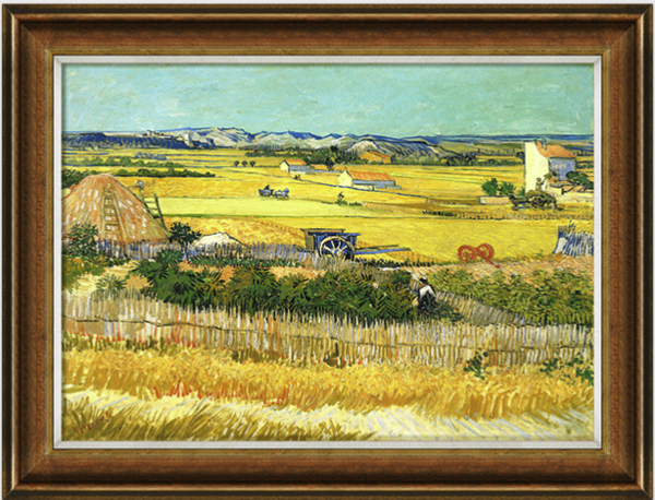 1日0点橙舍梵高丰收6070cm装饰画油画布风景田园艺术