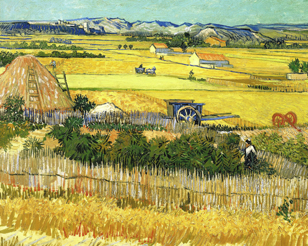 1日0点橙舍梵高丰收6070cm装饰画油画布风景田园艺术