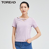 TOREAD 探路者 T恤女式春夏户外速干时尚圆领运动跑步健身短袖TAJI82897