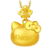 CHOW TAI FOOK 周大福 HelloKitty凯蒂猫皇冠足金黄金吊坠