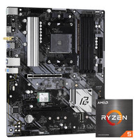 ASRock 华擎 B550 PG4 ATX主板(AMD AM4、B550)+AMD 锐龙R5-5600X CPU套装
