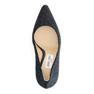 JIMMY CHOO 周仰杰 ROMY 100 GVE系列 女士织物高跟鞋 黑色 38