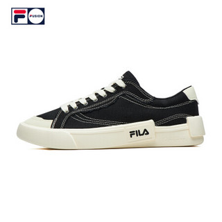 FILA 男鞋帆布鞋2021夏季新款FUSION潮牌男子潮流板鞋街拍运动鞋男休闲慢跑鞋 黑-BK-T12M125107A 41