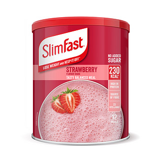 英国slimfast低脂低卡代餐奶昔代餐粉成人438g/罐饱腹营养膳食