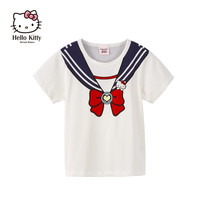Hello Kitty 凯蒂猫 女童圆领短袖印花T恤