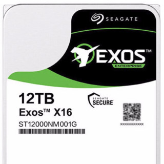 SEAGATE 希捷 银河Exos X16系列 3.5英寸 企业级硬盘 12TB（PMR、7200rpm、256MB）ST12000NM001G