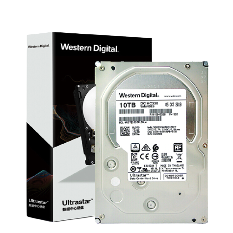 Western Digital 西部数据 Ultrastar DC HC330 10TB 3.5英寸 SATA 企业级硬盘 (7200rpm、CMR) WUS721010ALE6L4