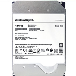 Western Digital 西部数据 12TB HC520 SATA6Gb/s 7200转256M 氦气密封 企业级硬盘(HUH721212ALE600)