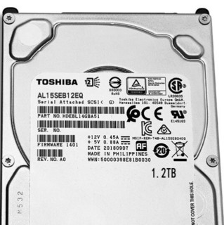 TOSHIBA 东芝 2.5英寸 企业级硬盘 1.2TB（10500rpm、128MB）AL15SEB12EQ