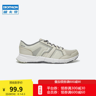 DECATHLON 迪卡侬 运动鞋男防滑黑色软底减震鞋子休闲透气跑鞋FEEL 网面灰色 40