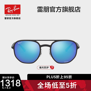 Ray-Ban 雷朋 RayBan雷朋太阳镜镜0RB4321CH 601SA1哑光黑色镜框绿色反光蓝偏光镜片 尺寸53