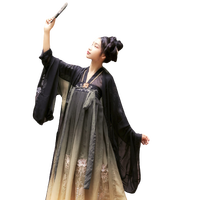 花笑汝 汉服 终葵 女士大袖衫 黑色 S