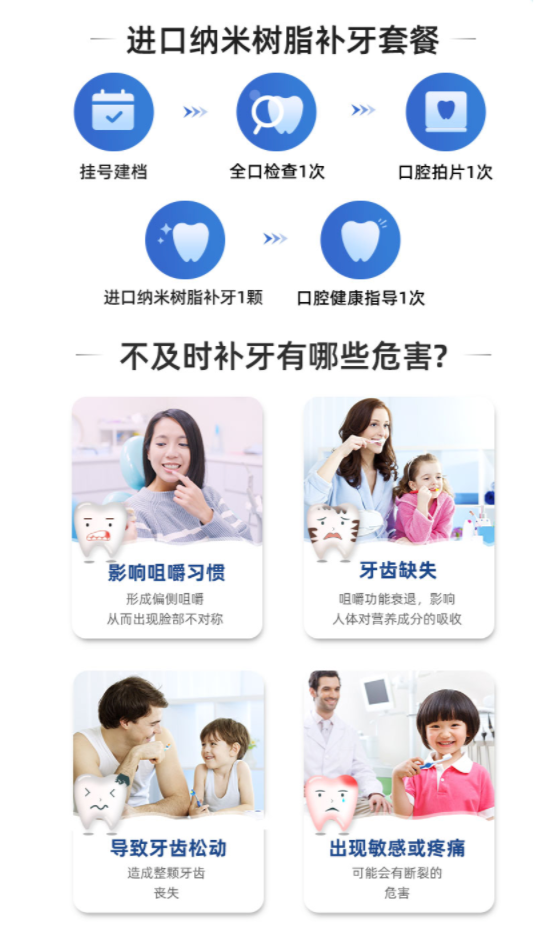 进口纳米树脂补牙套餐【限购1份】