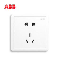 ABB 开关插座远致白86型五孔墙壁 10只装