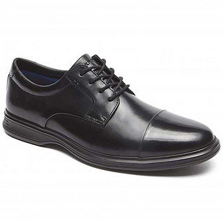 Rockport乐步皮鞋适真皮商务正装男低帮舒适皮鞋伐木鞋 43 黑色