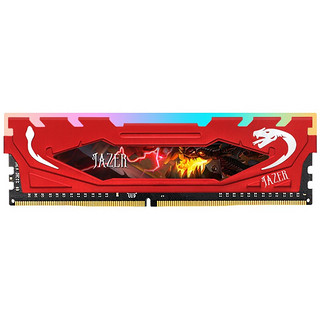 JAZER 棘蛇 DDR4 3200MHz RGB 台式机内存 灯条 红色 8GB