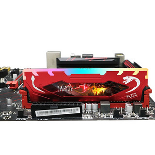 JAZER 棘蛇 DDR4 3200MHz RGB 台式机内存 灯条 红色 8GB