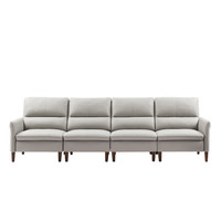 ZUOYOU 左右家私 DZY5089 真皮沙发 四人位 浅灰色