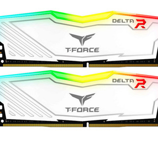 Team 十铨 DELTA系列 DDR4 3200MHz RGB 台式机内存 灯条 白色 16GB 8GBx2