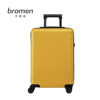 bromen 不莱玫 行李箱女24英寸拉杆箱万向轮小型箱子男登机轻便旅行箱 黄色