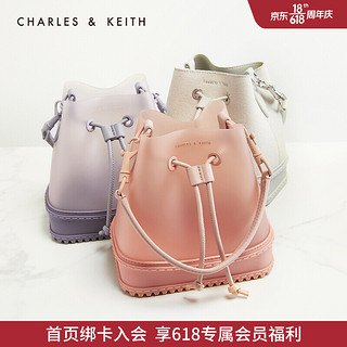 CHARLES & KEITH CHARLES＆KEITH2021春夏新品CK2-10781419包包女包透明斜挎水桶包 Light Pink浅粉色 S