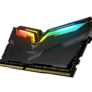 Team 十铨 夜鹰系列 DDR4 3200MHz RGB 台式机内存 灯条 黑色 16GB 8GB*2 TF1D416G3200HC16CDC01