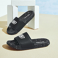 斯凯奇夏季款外穿沙滩鞋男舒适休闲运动拖鞋 43 黑色/白色