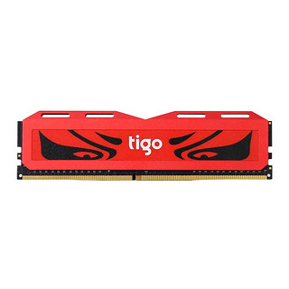 tigo 金泰克 骁帅系列 DDR4 2666MHz 台式机内存 马甲条 红色 16GB