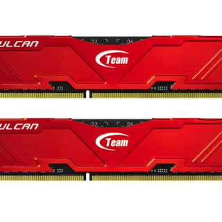 Team 十铨 火神系列 DDR3 2400MHz 台式机内存 马甲条 红色 16GB 8GBx2 TLD316G2400HC11CDC01
