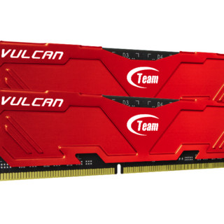 Team 十铨 火神系列 DDR3 2400MHz 台式机内存 马甲条 红色 16GB 8GBx2 TLD316G2400HC11CDC01