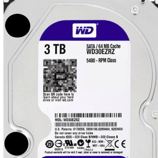 Western Digital 西部数据 蓝盘 3.5英寸台式机硬盘 3TB(5400rpm、64MB)WD30EZRZ