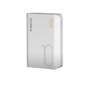 ROMOSS 罗马仕 Sense4系列 PPH10 移动电源 白色 10000mAh Type-C micro usb 2.1A快充+1.5m三合一便携数据线