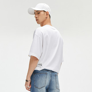 GXG男装FR2联名21年夏季商场同款白色印花短袖T恤T恤男 白色 175/L