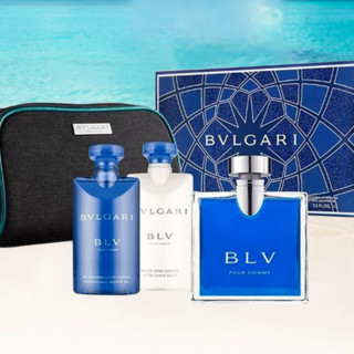 BVLGARI 宝格丽 蓝茶宝蓝男士香水礼盒套装 (淡香水EDT100ml+须后膏75ml+沐浴露75ml+化妆包)