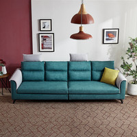 QuanU 全友 102567C 北欧布艺沙发 左3+右3 海绿色