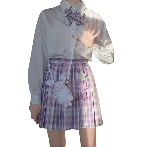 夏日咸鱼祭 紫藤花下 JK制服 女士格裙 XDH-G19001 42cm XL