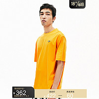 LACOSTE法国鳄鱼男装夏季时尚宽松经典休闲透气短袖T恤男TH8084 YZR/橙黄色 M