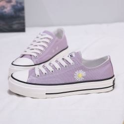 环球21春夏季新款女鞋小菊花帆布鞋女低帮鞋女平底鞋女休闲鞋女