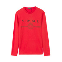 范思哲 VERSACE 男士美杜莎LOGO印花长袖T恤 A228806 黑色 L码