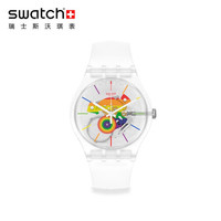 斯沃琪(Swatch)瑞士手表 简约 双历 石英 幸福宣言 学生男女士表SO29K103