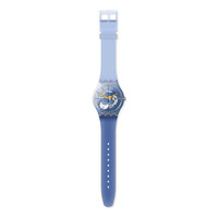 斯沃琪(Swatch)瑞士手表 简约 双历 石英 无暇湛蓝 学生男女士表SUOK150