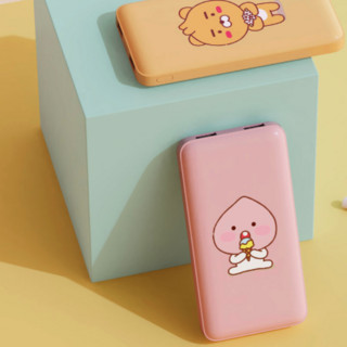 SOLOVE 素乐 KAKAO FRIENDS家族系列 001M+ 移动电源 啵啵桃 10000mAh Type-C 2.1A快充