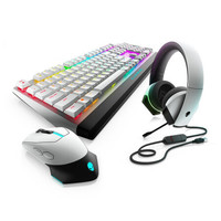 Alienware 外星人 AW610M 2.4G双模无线鼠标 16000DPI RGB 白色+AW510K 有线机械键盘+AW510H 有线耳机 套装