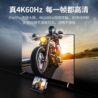 绿联适用于苹果2021iPadPro扩展坞typec拓展2020Air4配件投屏转换器hdmi投影仪连接电视usb转接头U盘平板电脑