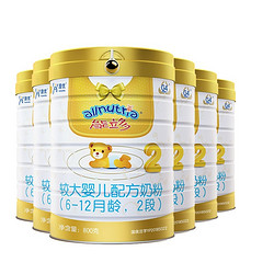 Ausnutria 澳优 奶粉进口能立多 较大婴儿配方奶粉 2段（6-12个月）800g*6罐（箱装）（原能力多）
