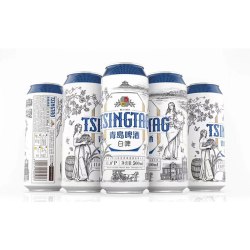 青岛啤酒 白啤原麦汁浓度11°P 古法精酿全麦白啤整箱 500mL 12罐
